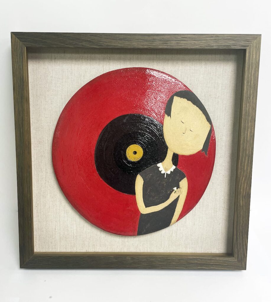 常玉蘭《女孩、玉蘭花(紅)》(已售出)