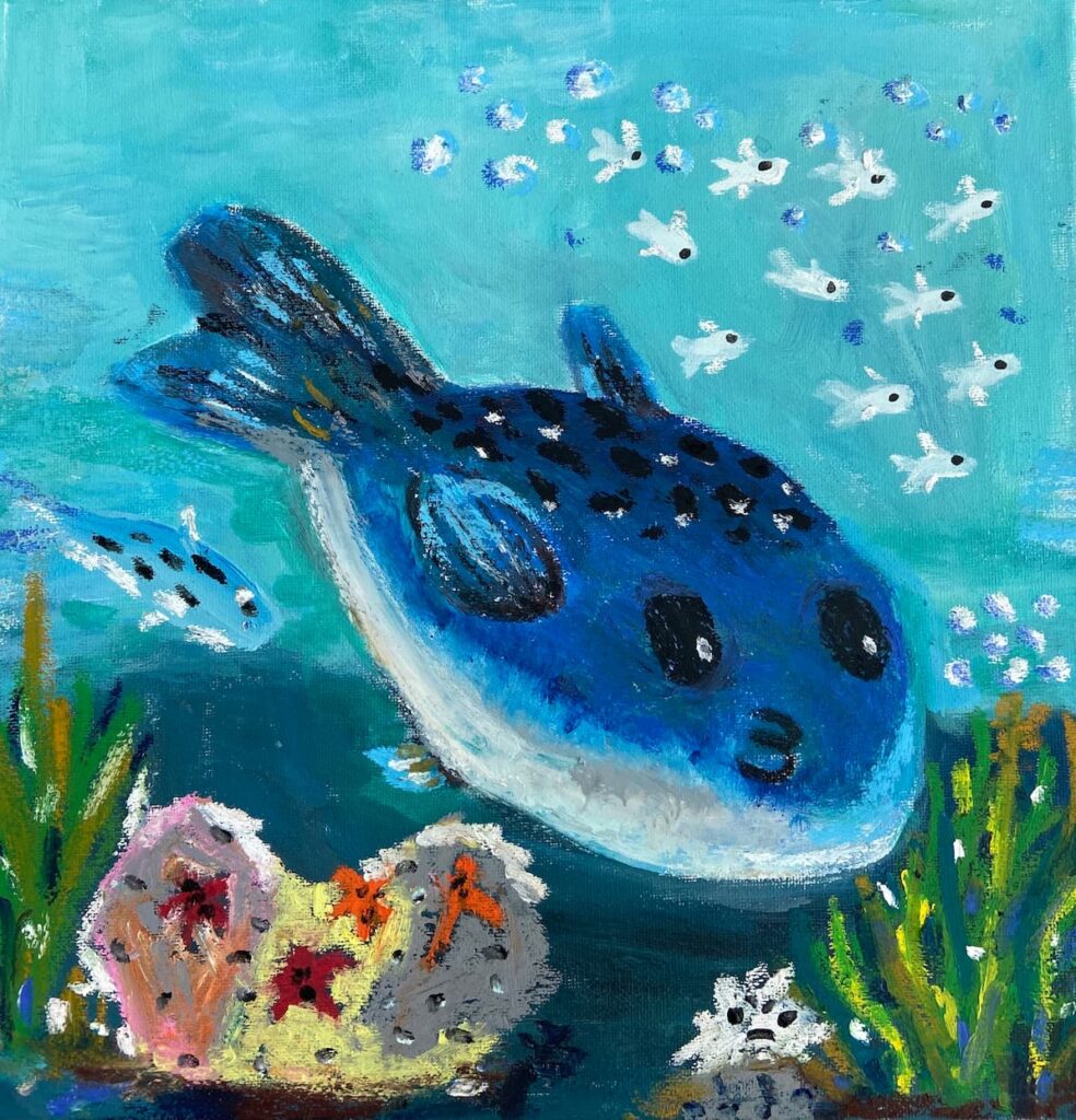 陳語甜《自由自在、游來游去的胖胖魚》(已售出)