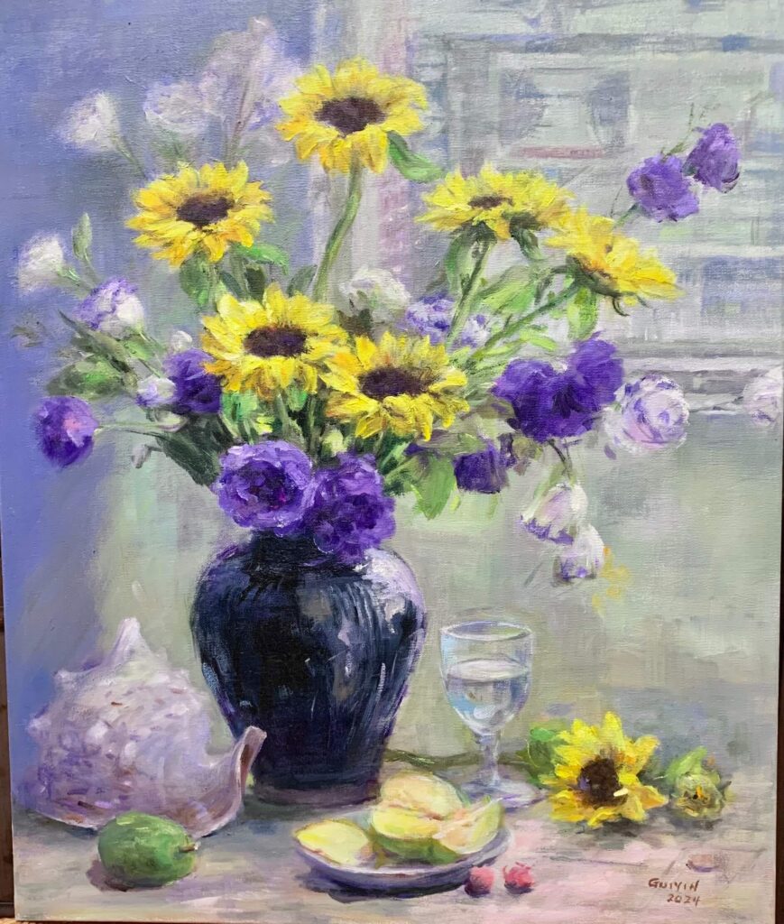 林桂英《大貝殼與太陽花》