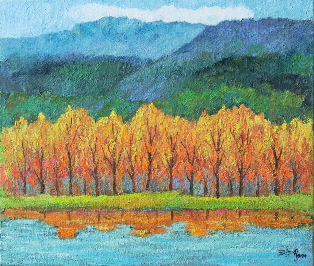 劉洋哲《秋楓映影》