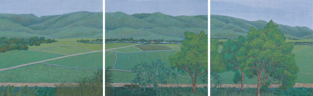 鍾舜文《池上窗景-巫先生的園子》