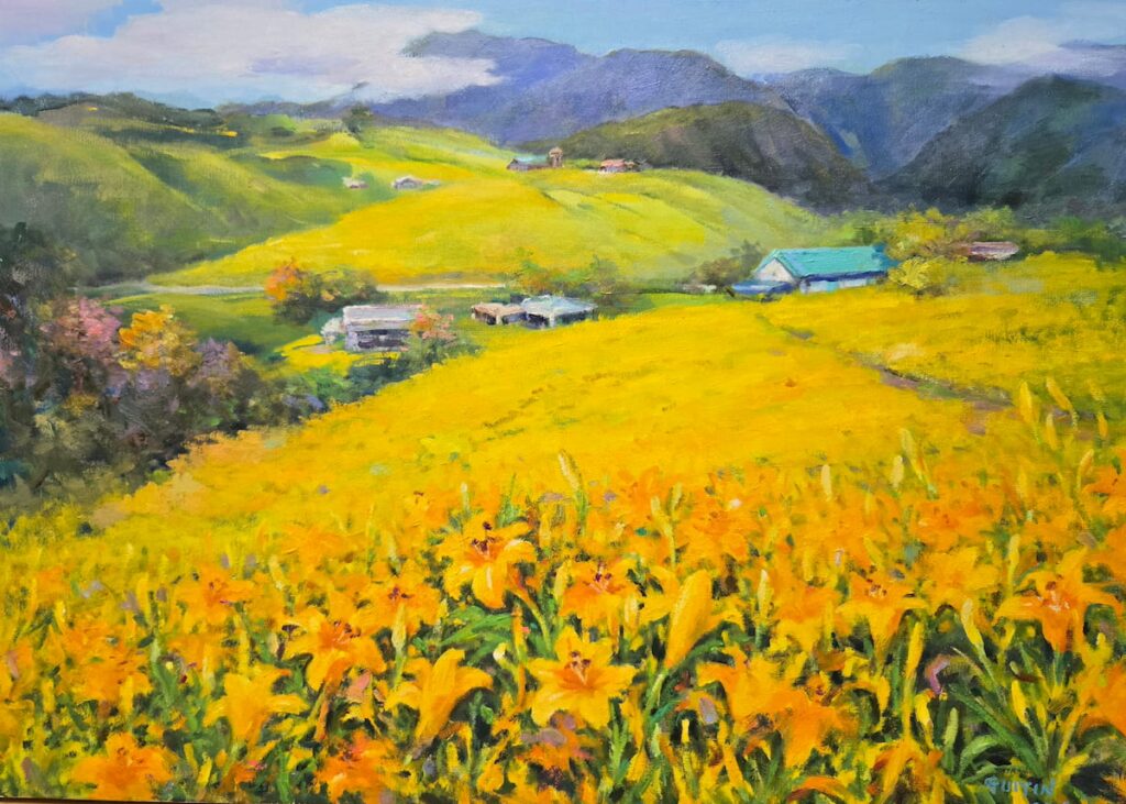 林桂英《金針花海》