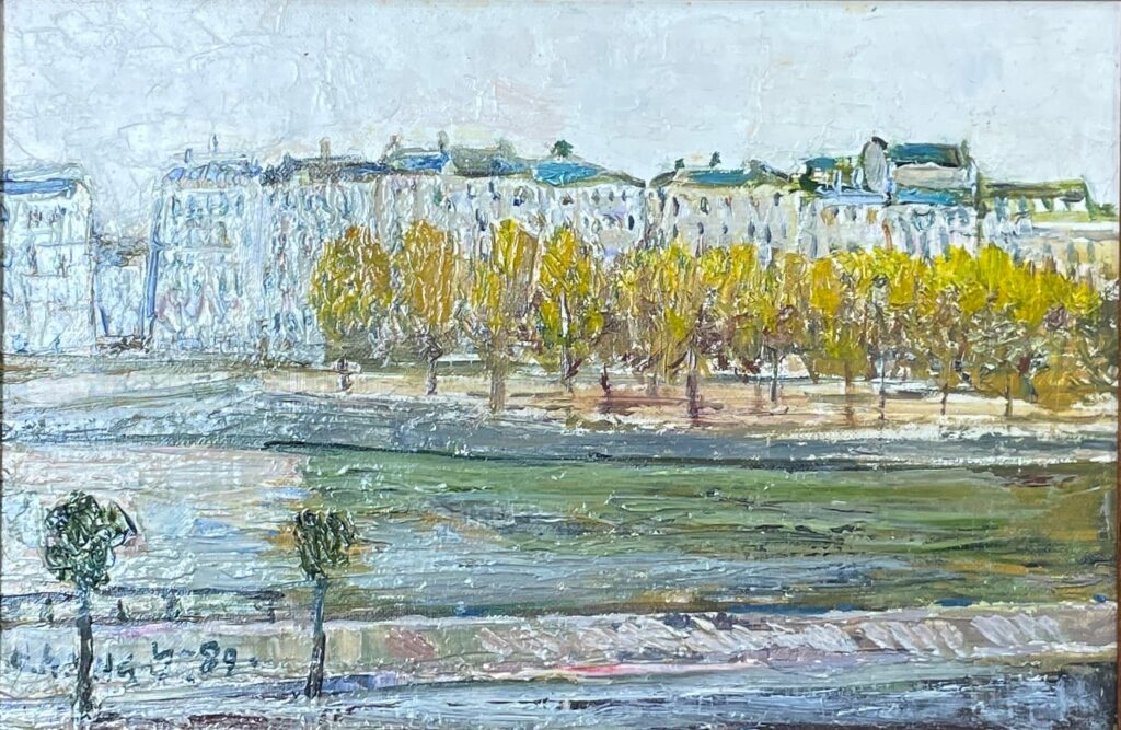 張義雄《巴黎塞納河畔》